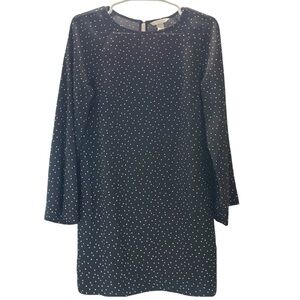 H&M Black & White Polka Dot Long-Sleeve Shift Dress – Classic & Chic